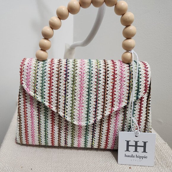 Haure Hippe Handbags - Striped clutch/crossbody 21"